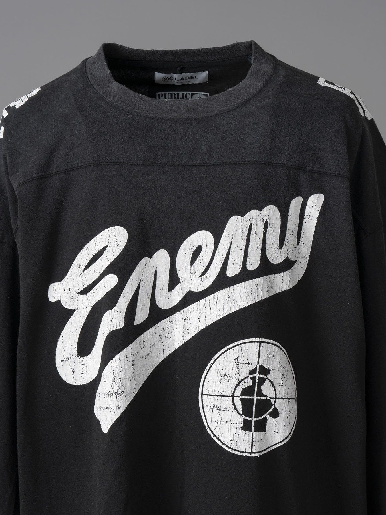 パブリック エネミー オーバーサイズ ロングスリーブ Tシャツ / PUBLIC ENEMY PRIME-OVER L/S T-SHIRT #3 / ブラック
