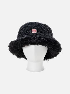 【24AW】フェイク ファー ビッグ バケット ハット / FAUX FUR BIG BUCKET HAT / ブラック