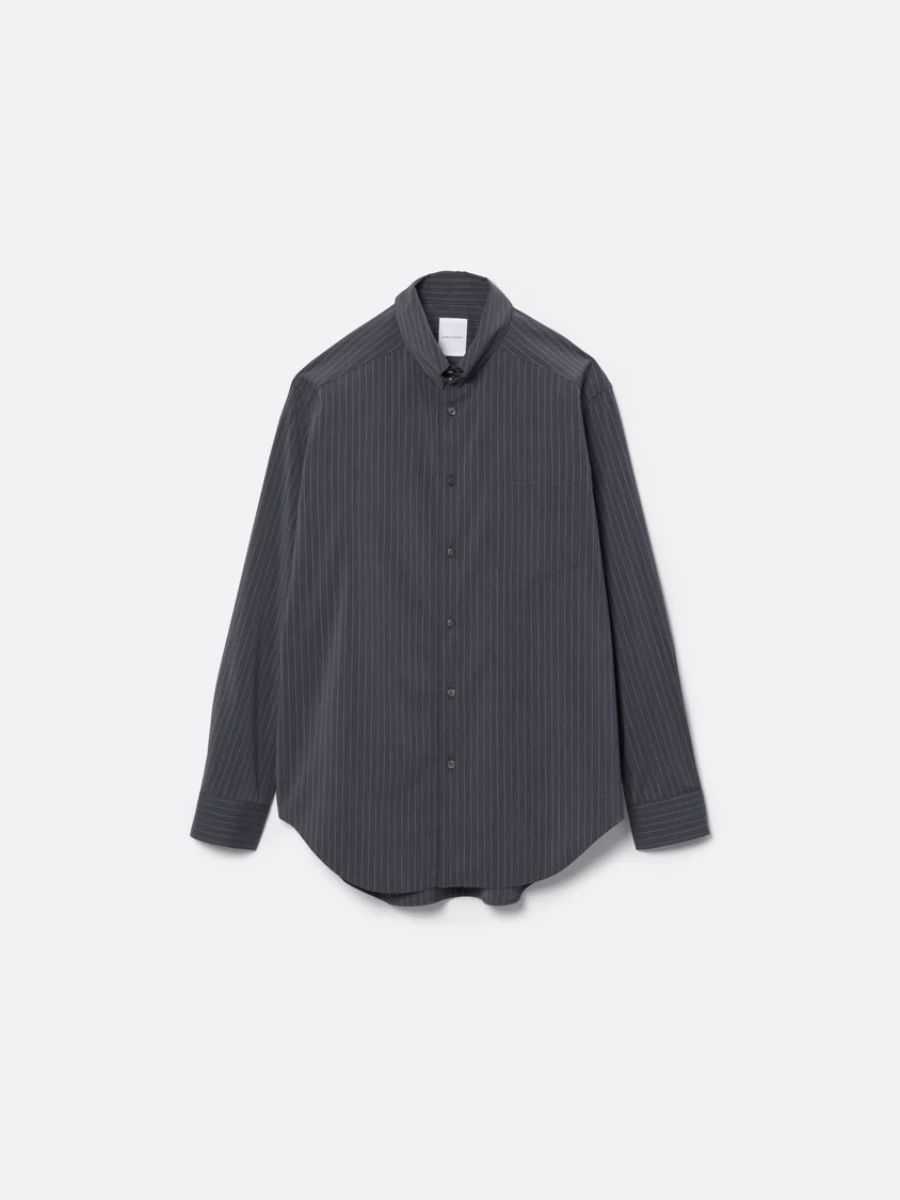 【26AW】 レギュラー フィット タブカラー シャツ ストライプ シャツ / REGULAR FIT TAB COLLAR SHIRT / グレー