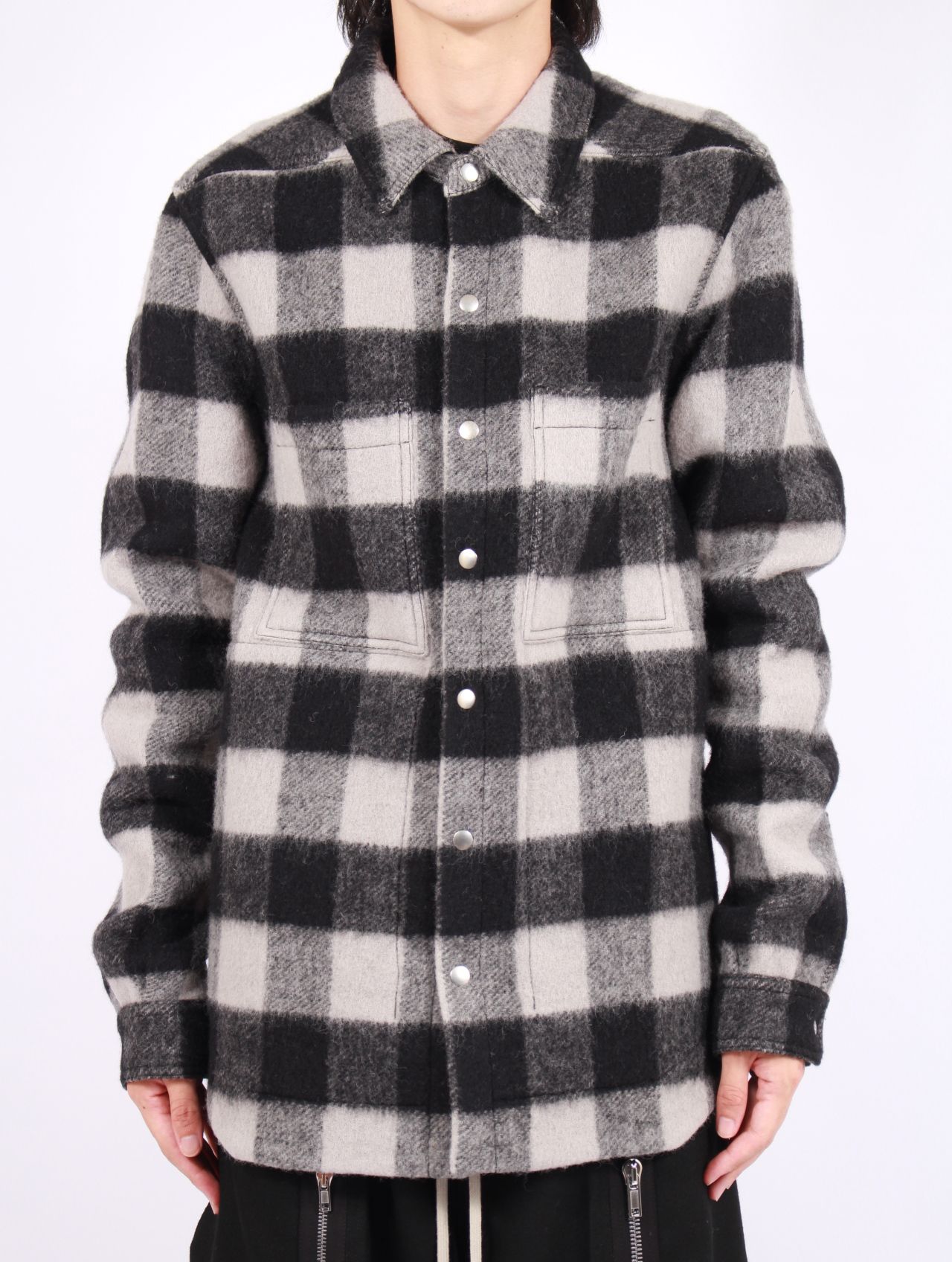 【25AW】チェック アウターシャツ / OUTERSHIRT / ブラック