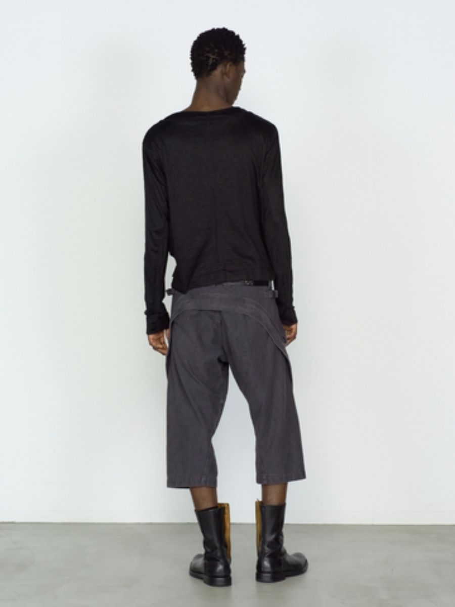 ダブル レイヤード ロング スリーブ Tシャツ 長袖 カットソー / DOUBLE LAYERED LONG SLEEVE T SHIRT / ブラック