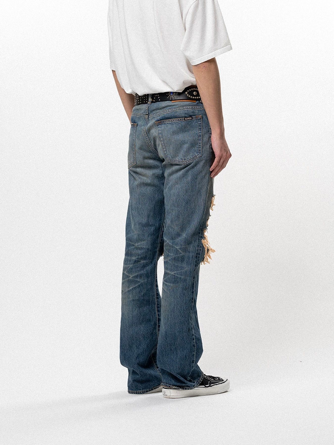 【26SS】ディストレスド スリム ブーツカット ジーンズ / DSTRSD SLM BOOTCT JEANS / インディゴ