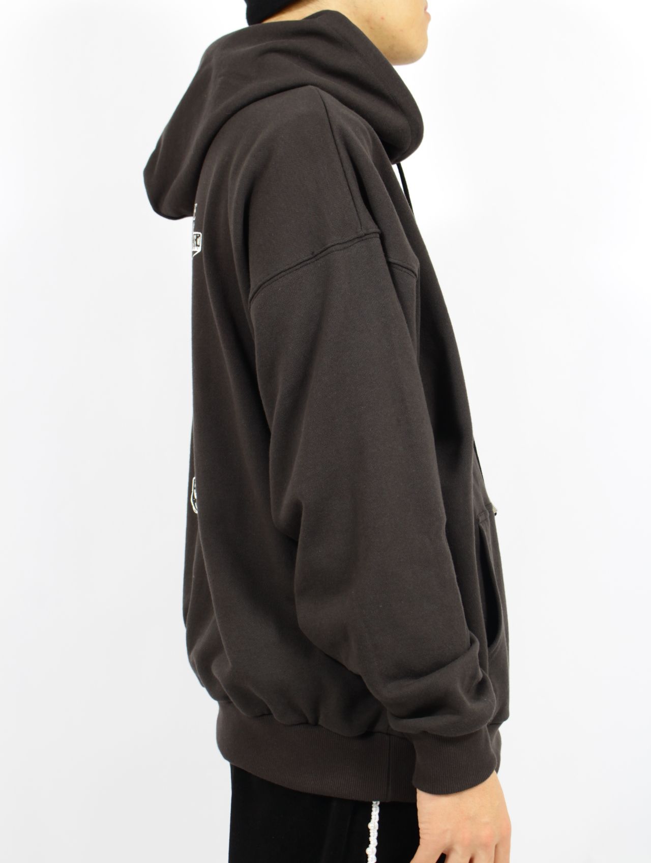 【25SS】コットン フーディ スウェット パーカー / COTTON HOODED SWEATER 'EMPIRE / ブラック