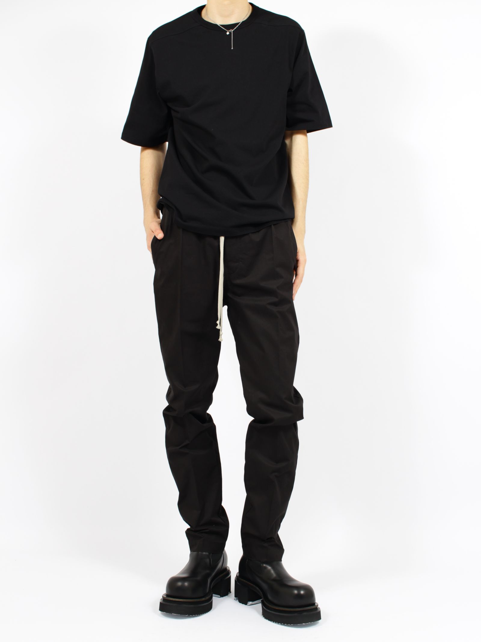 【26SS】ドローストリング スリム ロング サルエルパンツ / DRAWSTRING SLIM LONG / ブラック