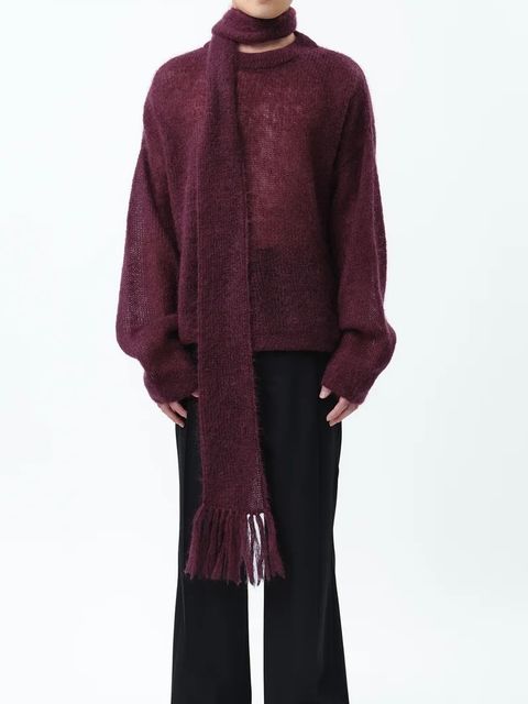 【24AW】モヘア ローゲージ ニット / MOHAIR LOW GAUGE P/O KNIT .12 / ボルドー