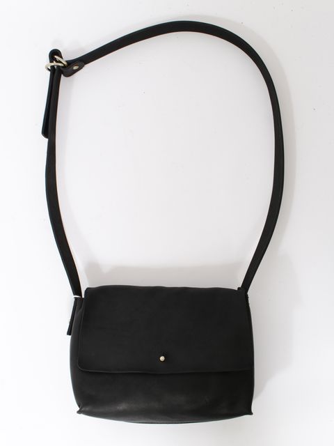 【EN04】 牛革 グロッポーネ フルグレイン クロスボディバッグ / GROPPONE FULL GRAIN CROSSBODY BAG / ブラック