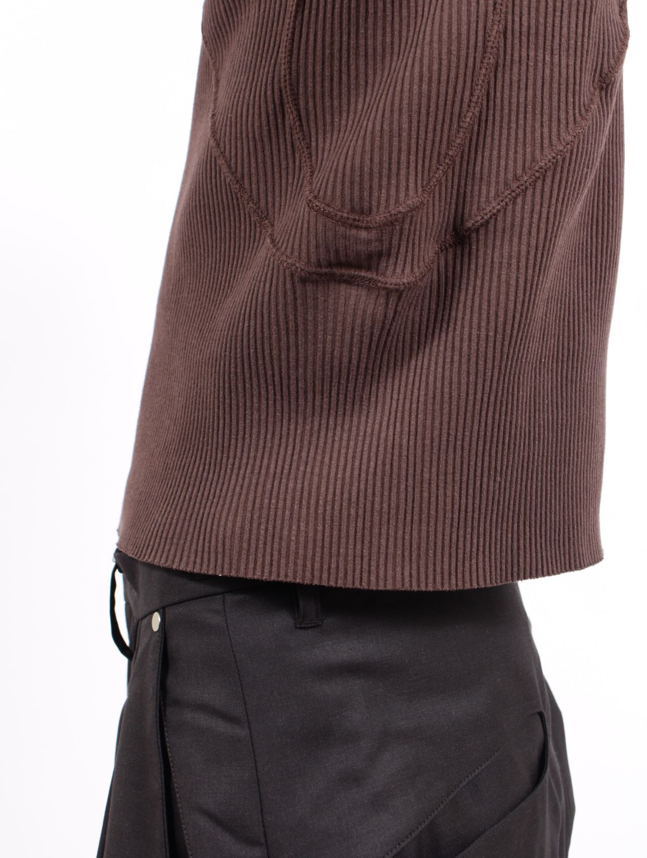 【26SS】 パネルド リブ ロングスリーブ 長袖 Tシャツ / PANELLED RIBBED LONG SLEEVE T-SHIRT / BROWN (ブラウン)