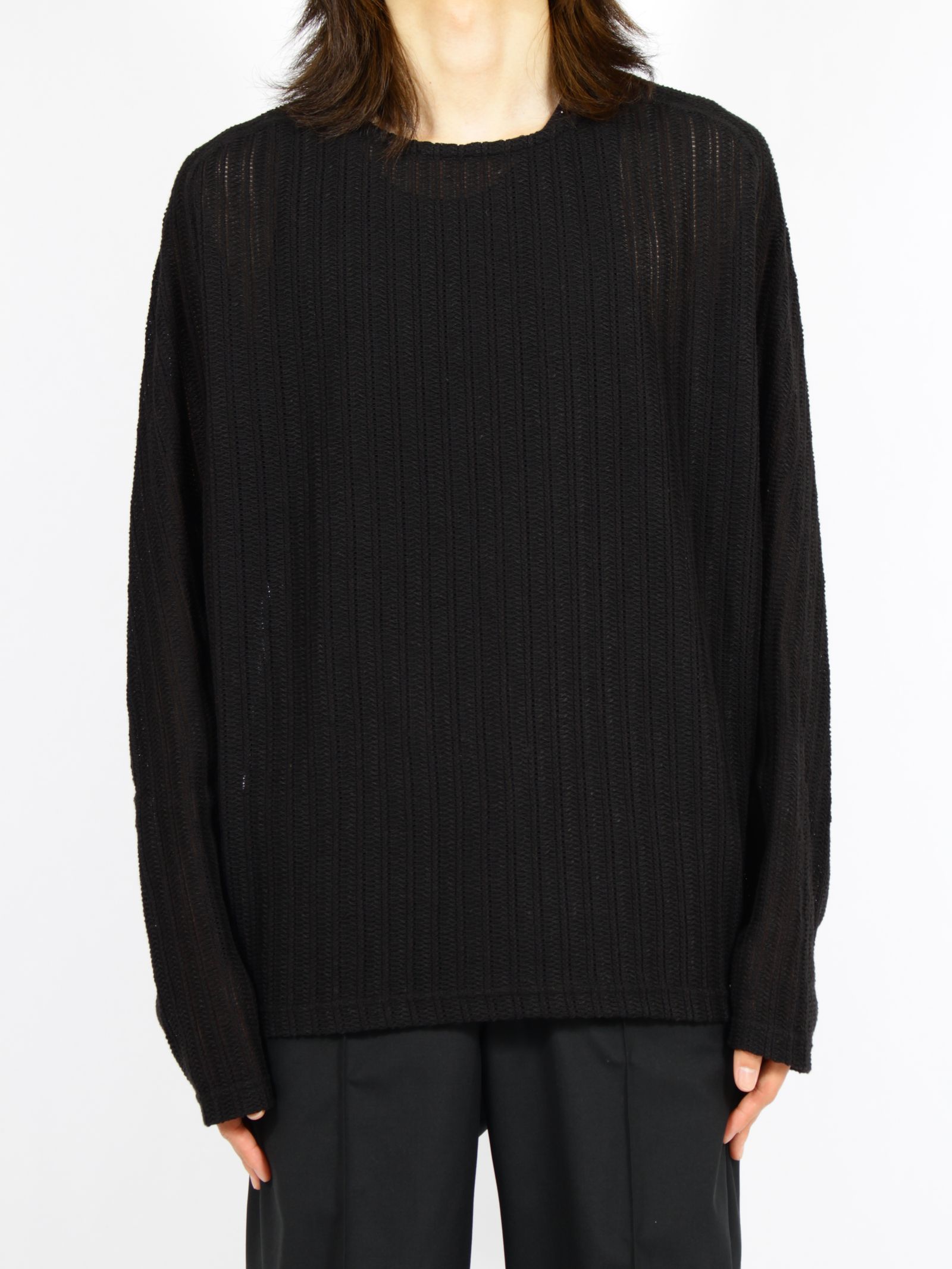 【26SS】ウェーブ ロングスリーブ Tシャツ / LONG SLEEVE T-SHIRTS WAVE / ブラック