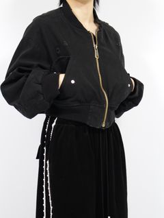 【25SS】コットン ディストレスド ショート フライト ジャケット / COTTON DISTRESSED SHORT FLIGHT JKT / ブラック