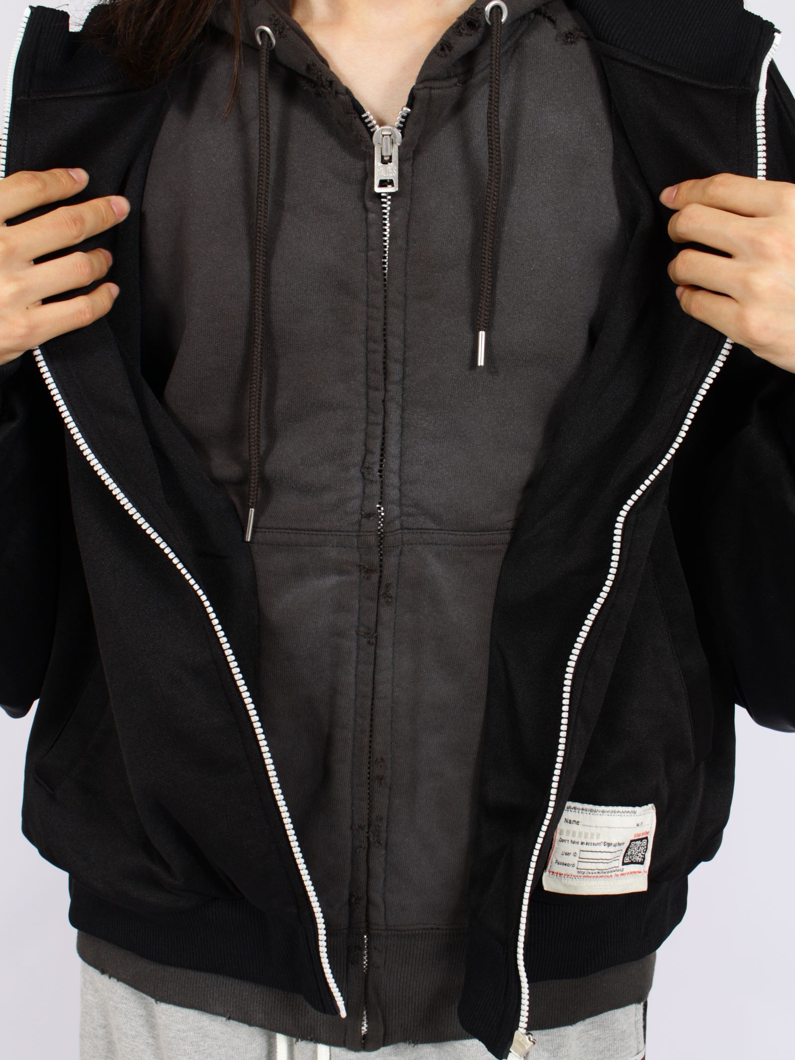 【26AW】 トラック ジャケット レイヤード スウェット パーカー / TRACK JACKET LAYERED / ブラック