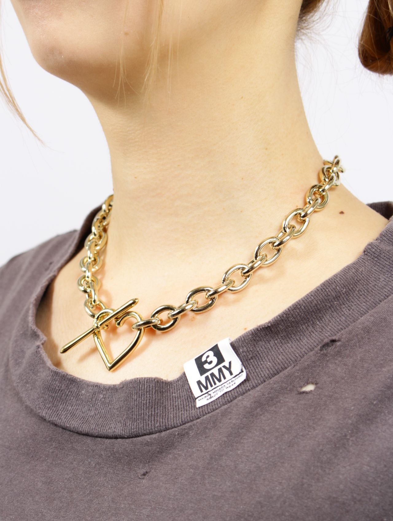 【25AW】ハート ネックレス / HEART NECKLACE (MEDIUM LINK) / ゴールド