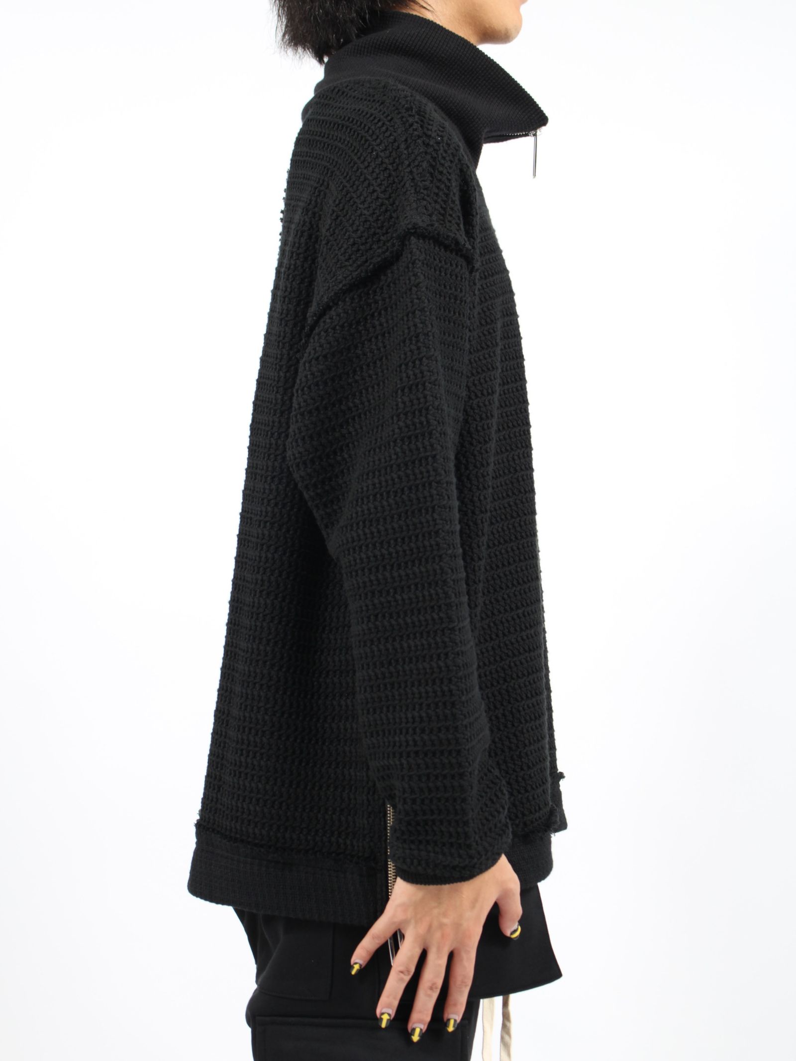 【24AW】バンドル ハーフジップ ニット / BUNDLE STZ / ブラック