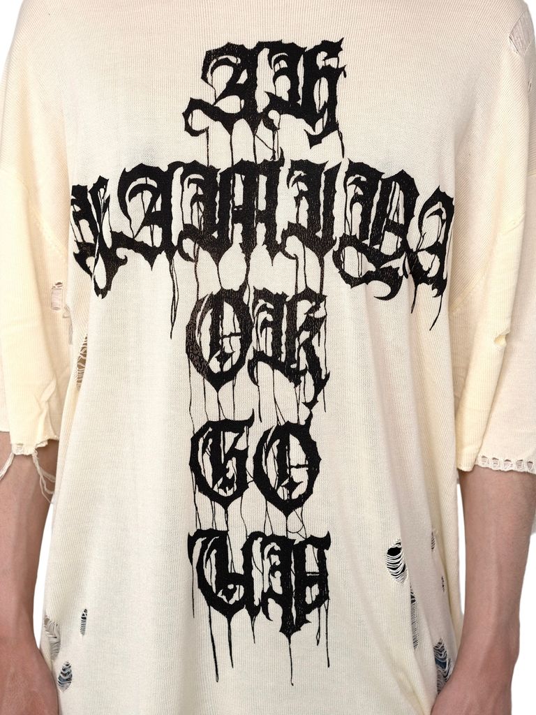 KAMIYA - 【24SS】プリンテッド ニット Tシャツ / PRINTED KNIT TEE  