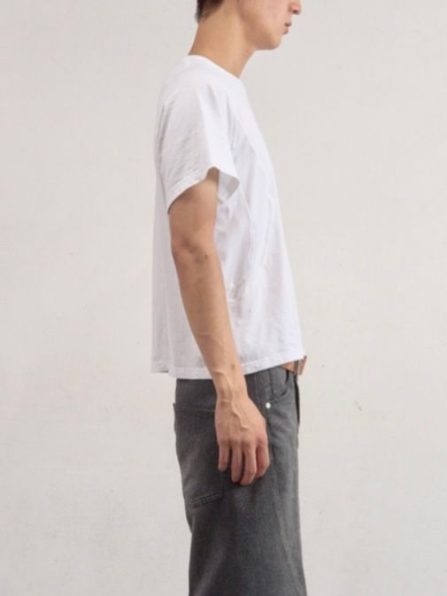【26SS】 パネルド ハーフスリーブ Tシャツ / PANELLED HALF SLEEVE T-SHIRT / WHITE (ホワイト)