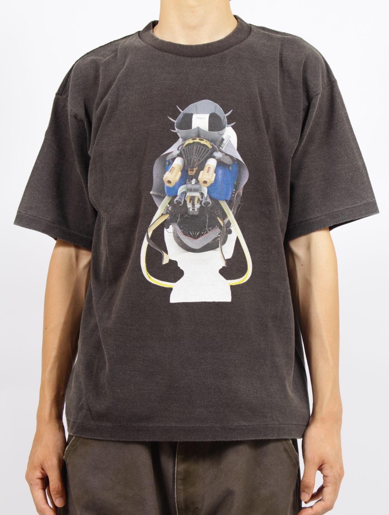 【25AW】佃弘樹 Toby Mixed media グラフィック Tシャツ 半袖 カットソー / Hiroki Tsukuda ART T-SHIRTS / ブラック