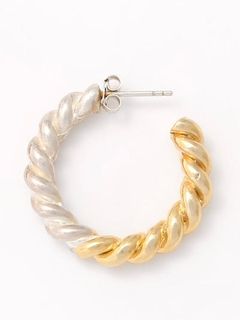 メランジュフープピアス / ゴールド×シルバー