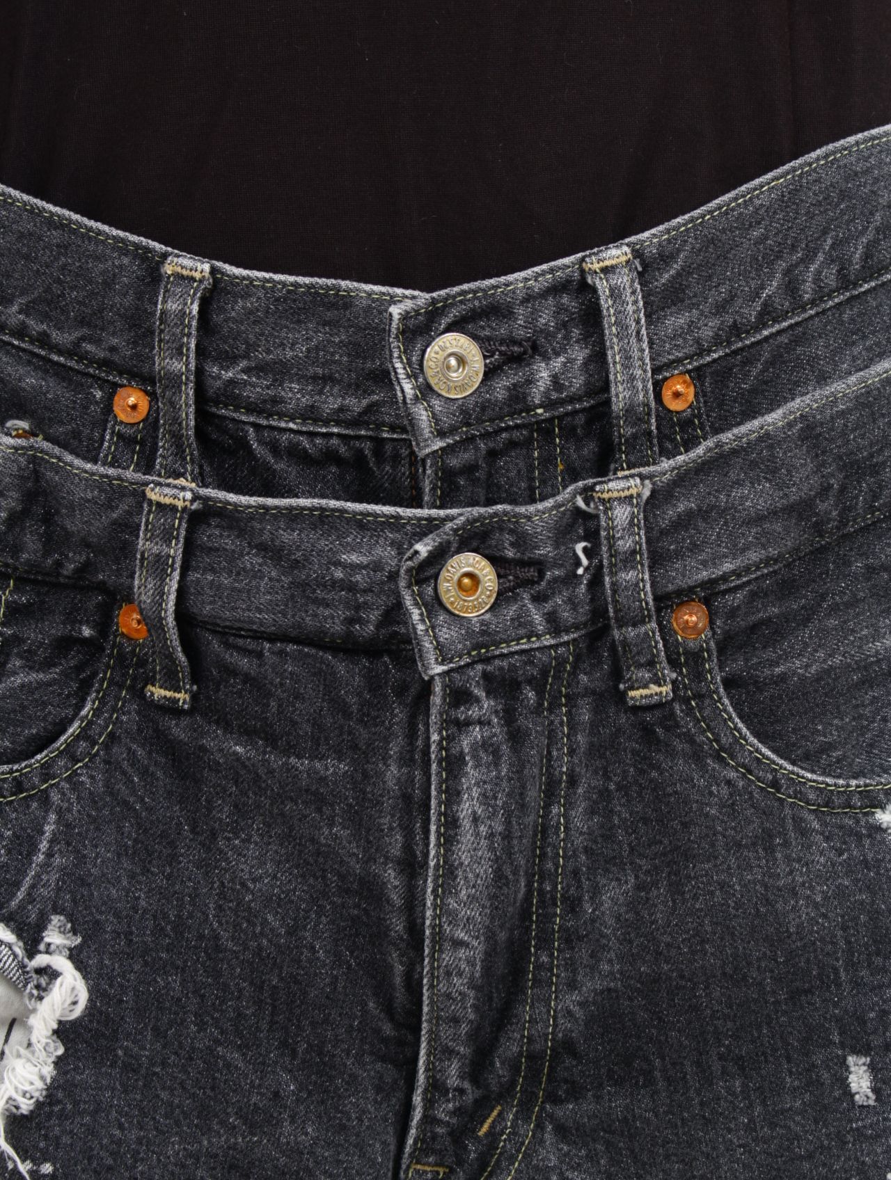 【25AW】リメイク レイヤー デニム パンツ / RE:LAYER 5P DENIM PANTS / ブラック
