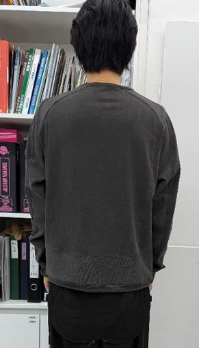 【26AW】スレッド アイレット ロングスリーブ 長袖 Tシャツ / SAN SAN X JIAN YE THREAD EYELET LONG SLEEVE / チャコール