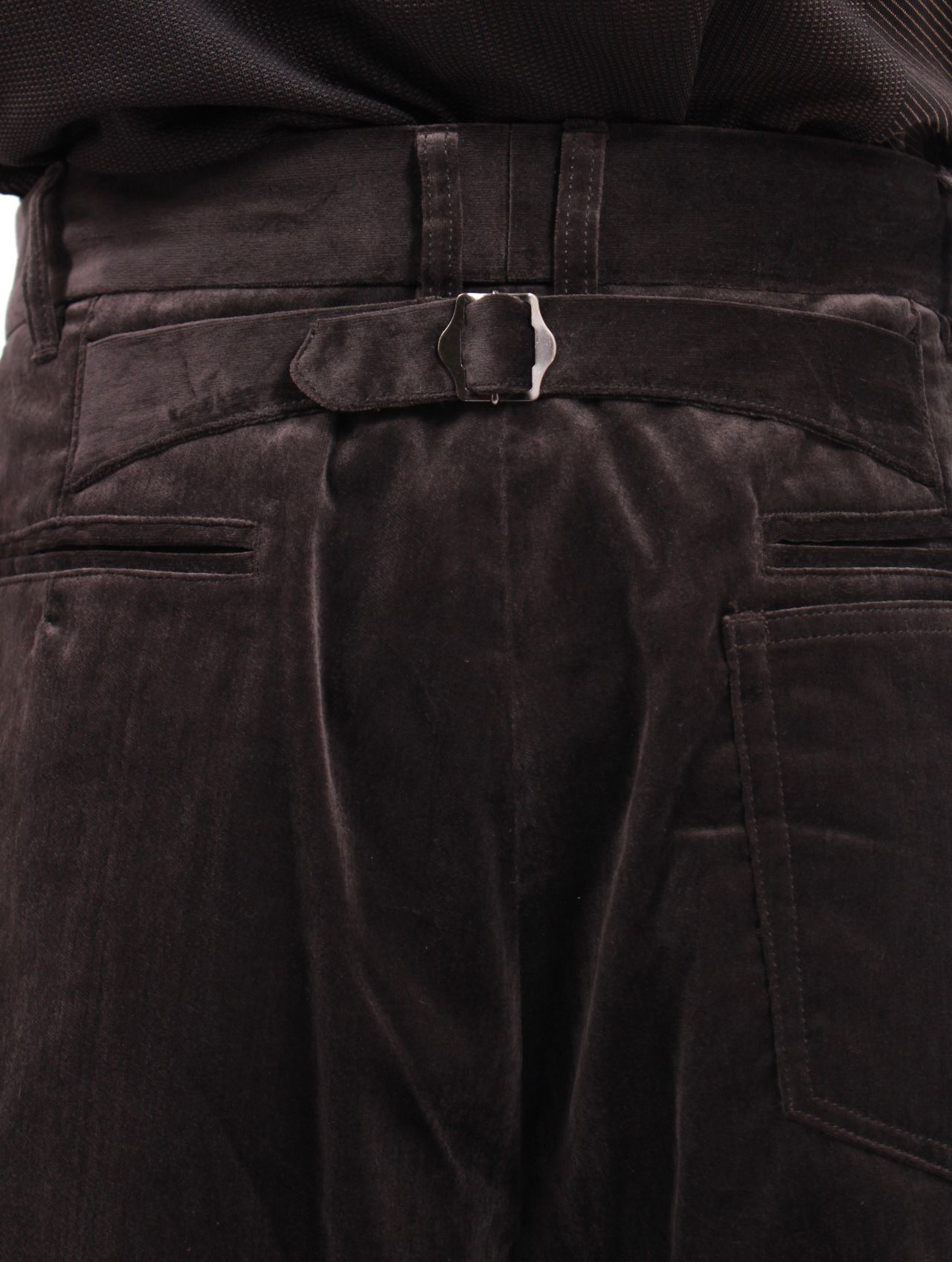 【25AW】"D"バックル スーパー ワイド ベロア パンツ / "D" BUCKLE SUPER WIDE VELOR PANTS / ブラック