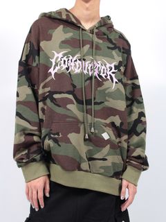 【24AW】カモフラージュ スウェット フーディー / CAMOUFLAGE HOODED SWEATER / オリーブ