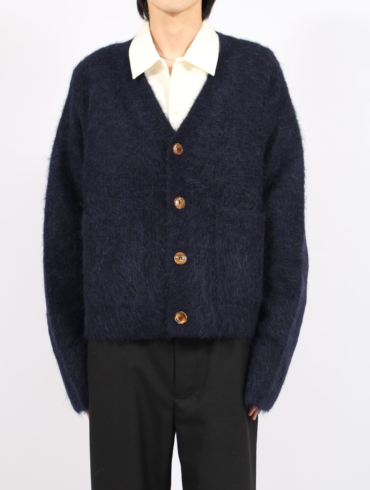 【25AW】 リー カーディガン アルパカニット / LEE CARDIGAN / ネプチューン（ネイビー）