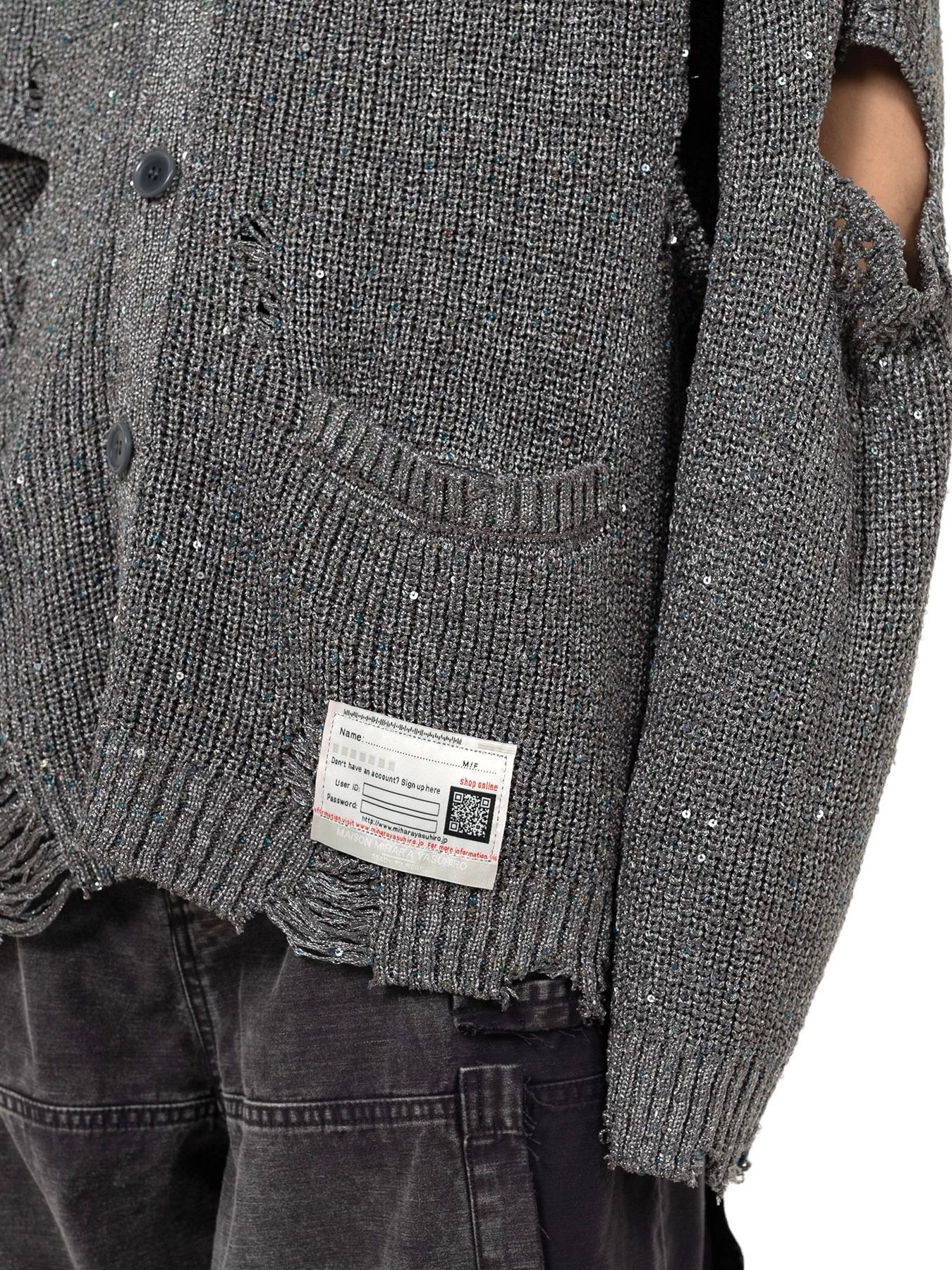 【25SS】スパンコール ニット カーディガン / SPANGLE KNIT CARDIGAN / グレー