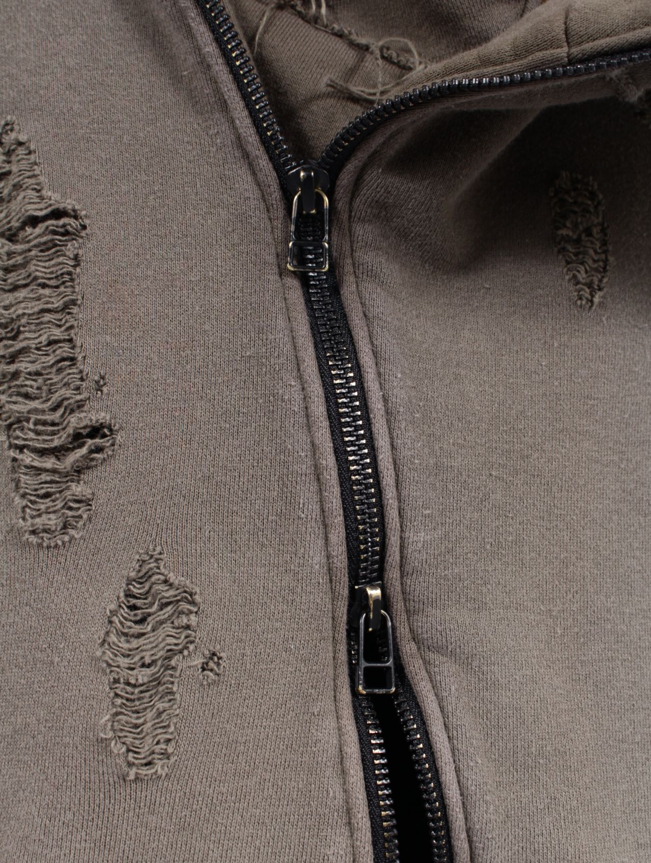 【25SS】スラント ジップ ダメージ加工 パーカー / SLANT ZIP DAMAGED PARKA.13 / グラデーションブラウン