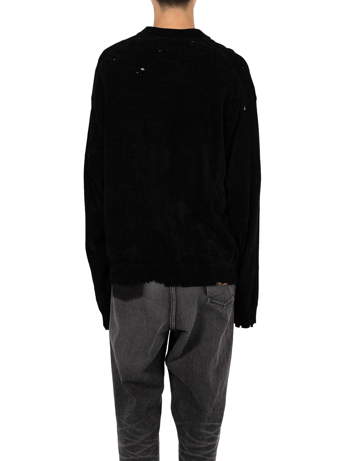 【25AW】ディストレスド ニット カーディガン / DISTRESSED KNIT CD / ブラック