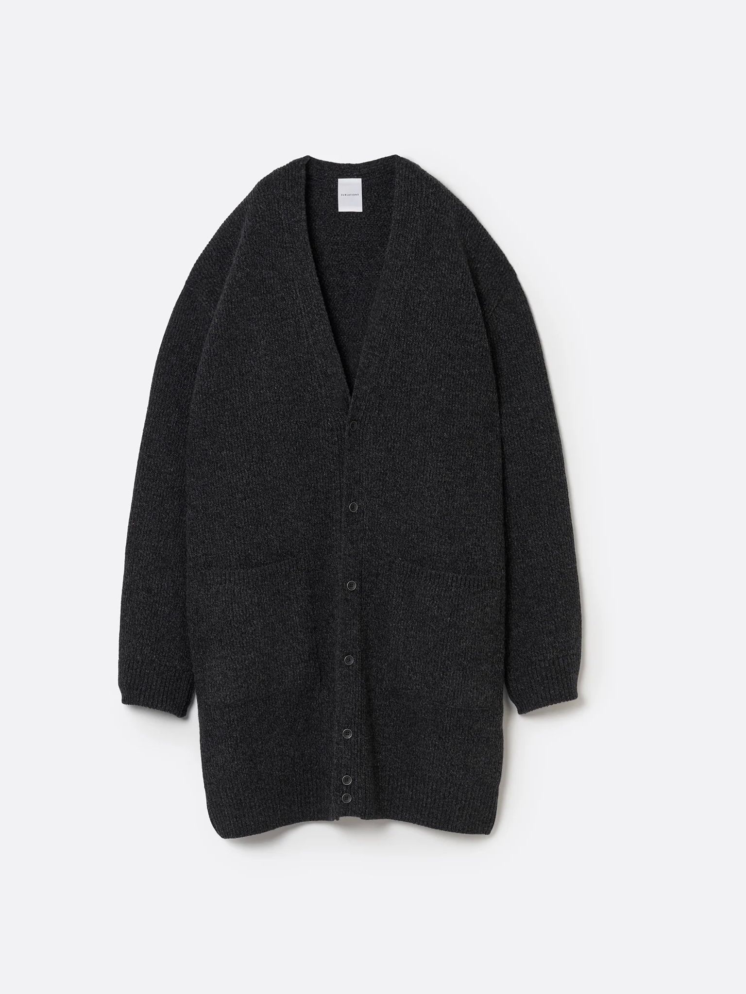 【26AW】ラムウール ヘビー ロング カーディガン / RAM WOOL HEAVY LONG CARDIGAN .16 / チャコール