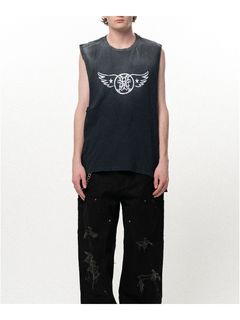【26SS】"エアロ-カミヤ" ノースリーブ Tシャツ / "AERO-KMY" N/S TEE / ブラック