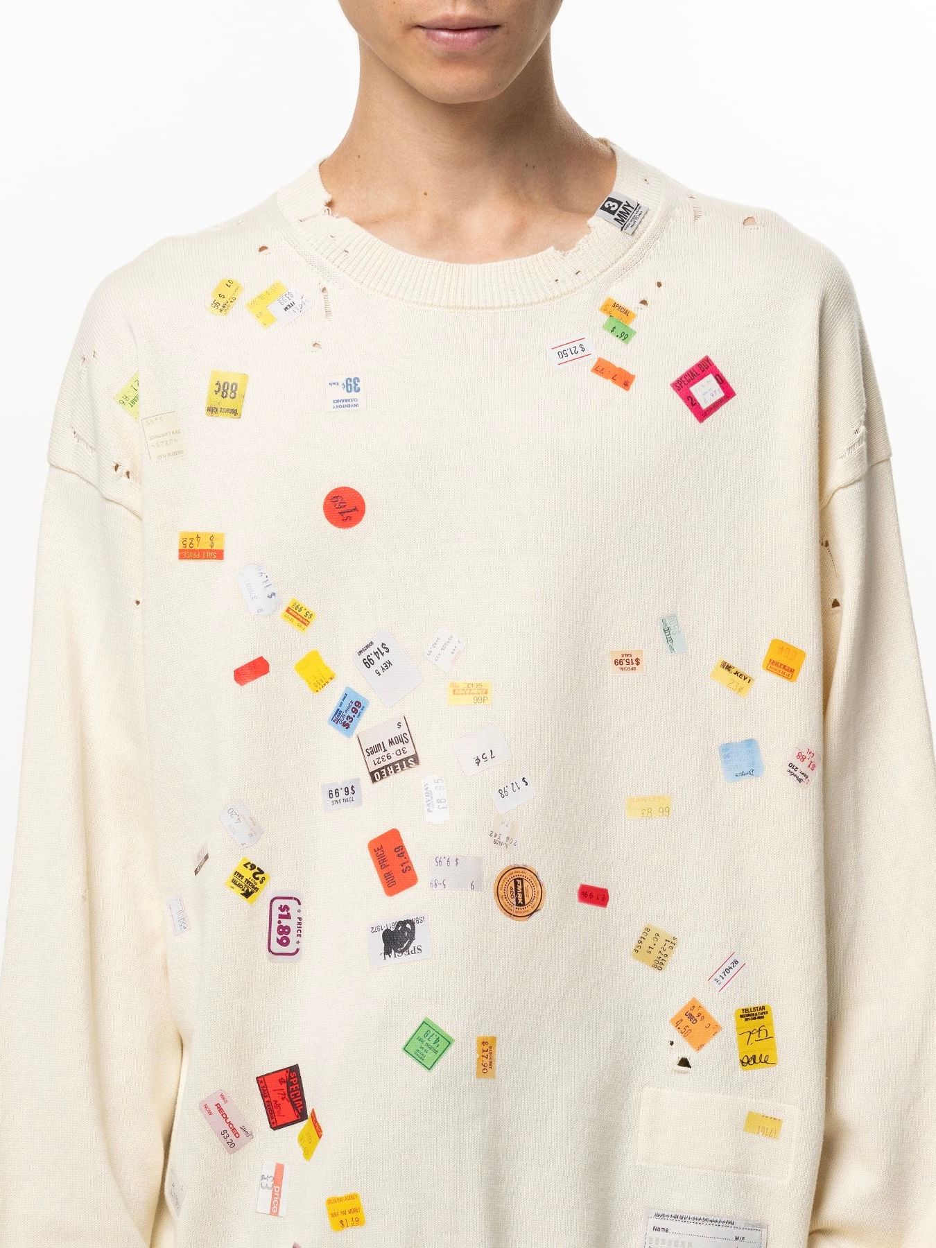 【26AW】 プライス ステッカー ニット プルオーバー / PRICE STICKER KNIT PO / ホワイト