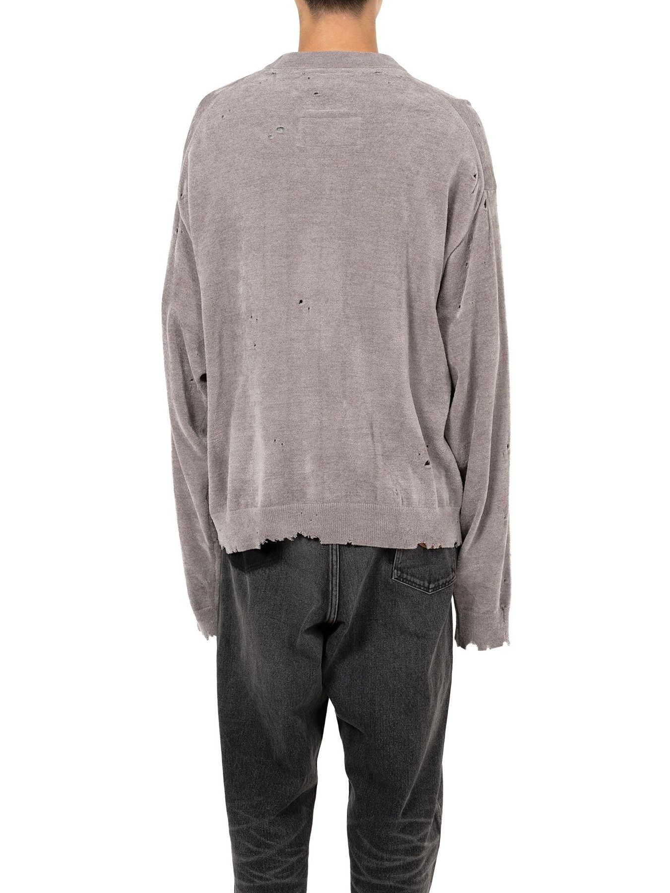 【25AW】ディストレスド ニット カーディガン / DISTRESSED KNIT CD / グレー