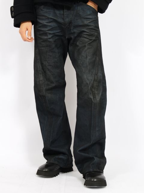 【26AW】3D ツイステッド ジーンズ デニム パンツ コーティング加工 デニム / 3D TWISTED JEANS / LUSTER COATED INDIGO(インディゴ)