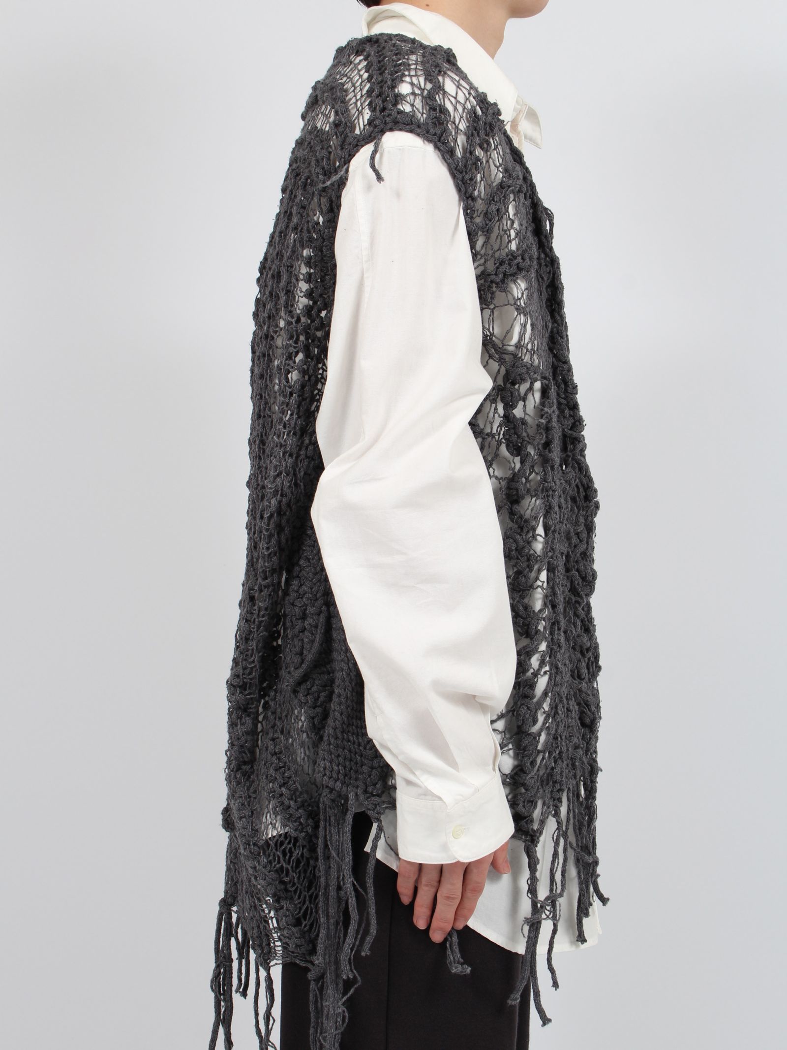 el conductorH - 【24SS】x blackmeans フリンジ ニット ベスト/ x blackmeans FRINGE KNIT  VEST / ブラック | STORY