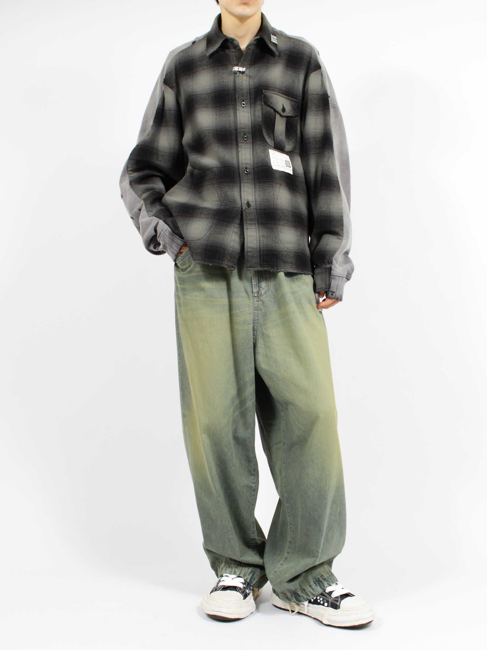 【26SS】コンバイン スウェット シャツ / COMBINED SH SWT / ブラック×グレー