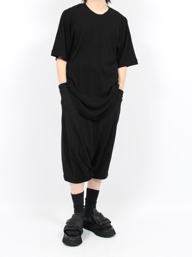 【24AW】ベルクロ レザー  ヒール サンダル / COATED GOAT SUEDE / ブラック