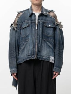 【26SS】チェックシャツ レイヤード デニム ジャケット / CHECK SHIRT  LAYERED DENIM JACKET / インディゴ