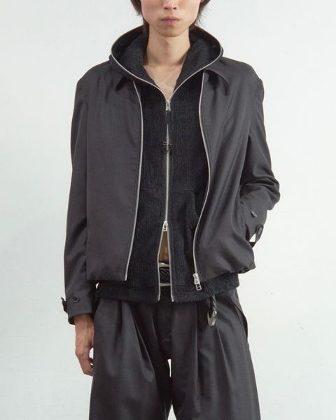 【26SS】ショート ジップ アップ ジャケット / SHORT ZIP UP JACKET / ブラック