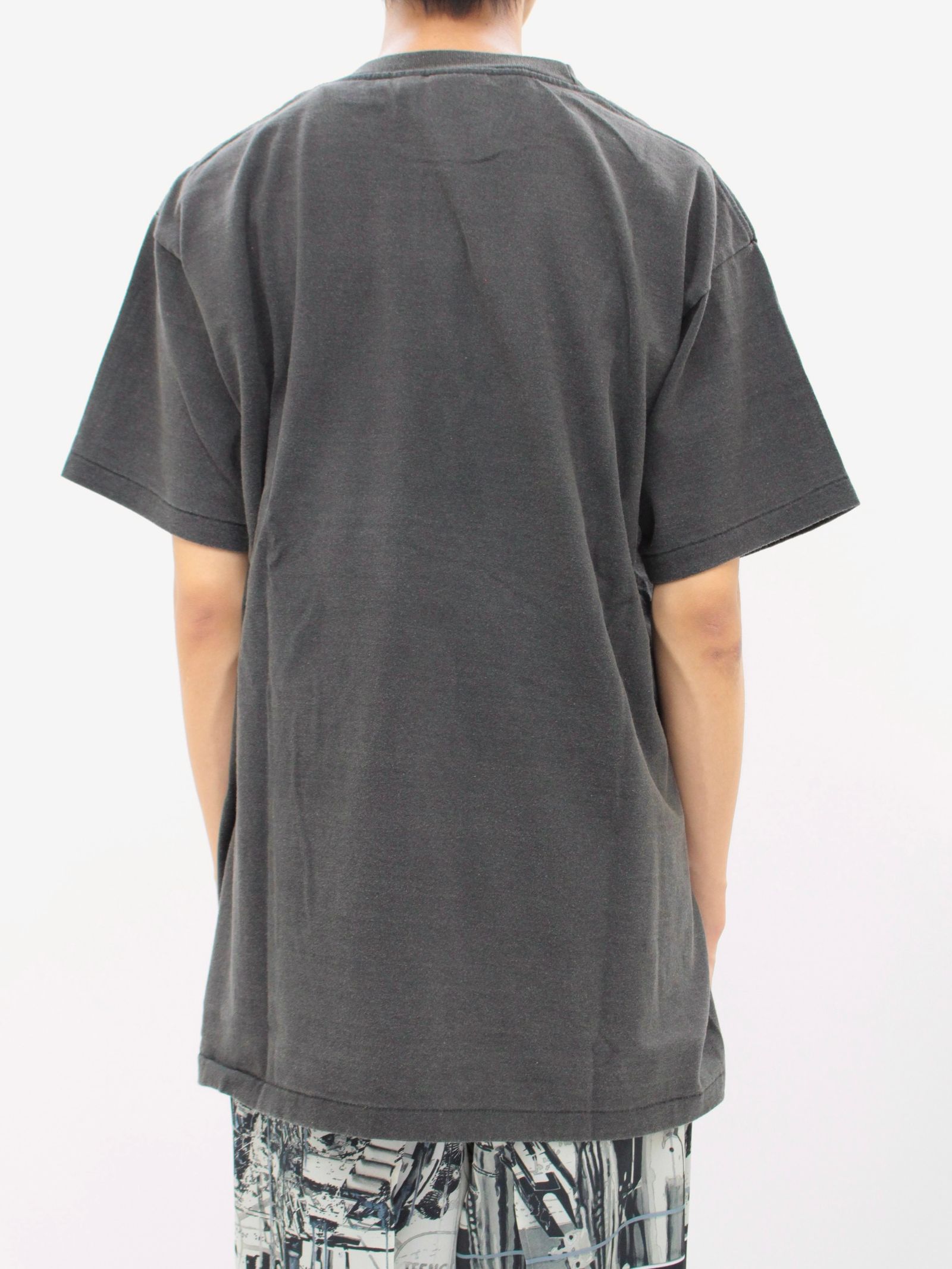 【24AW】ウォッシュ加工 ワンポイントロゴ Tシャツ / WASHED ONE POINT T-SHIRT / ブラック