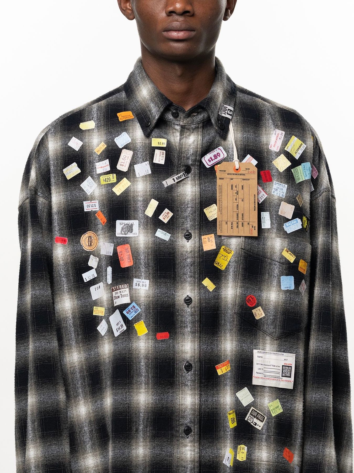 【26AW】 プライス ステッカー チェック シャツ / PRICE STICKER CHECK SH / ブラック