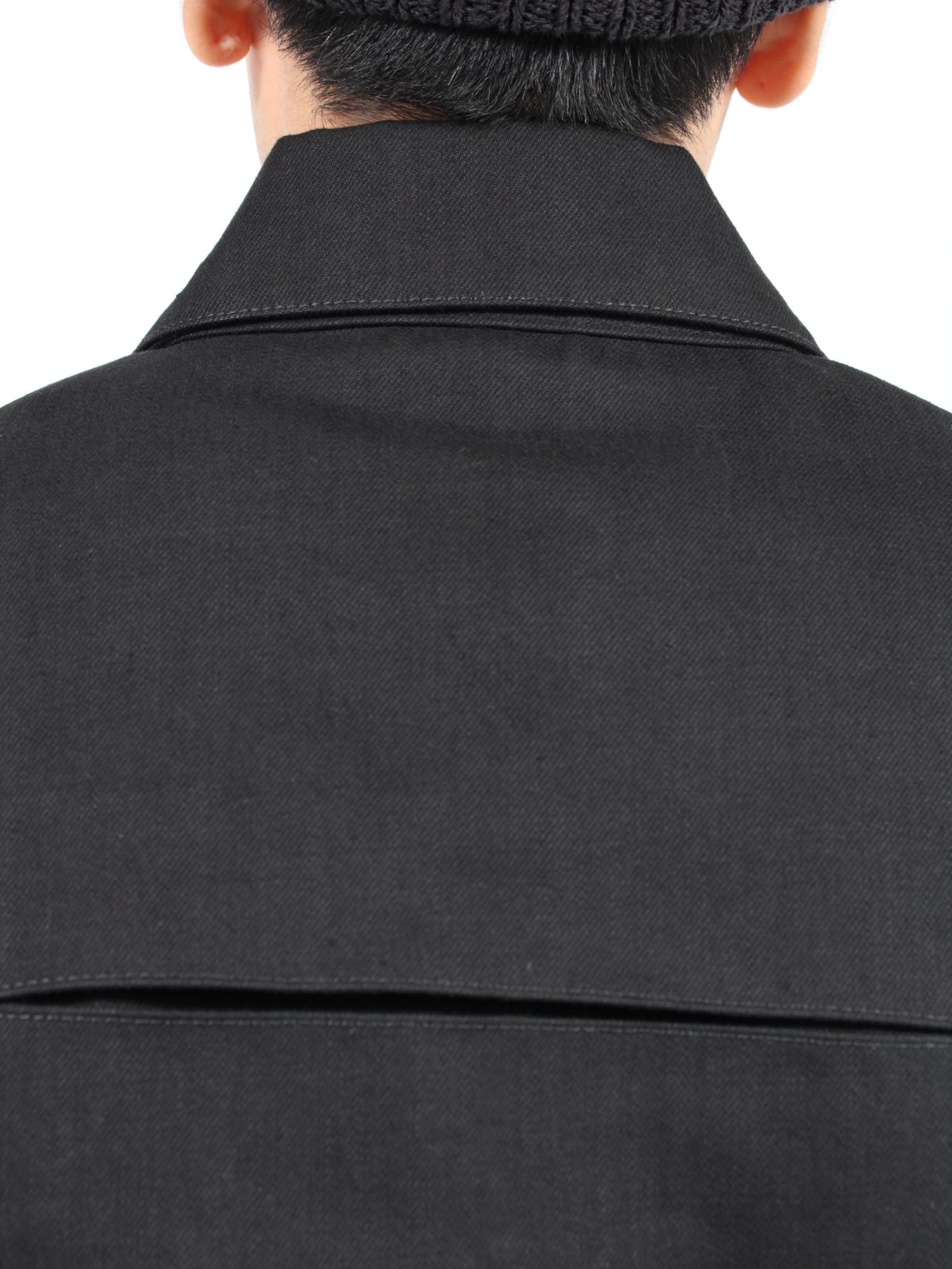 【24AW】スプリット レイヤー バック デニムジャケット / SPLIT LAYER BACK DENIM JACKET / オフブラック