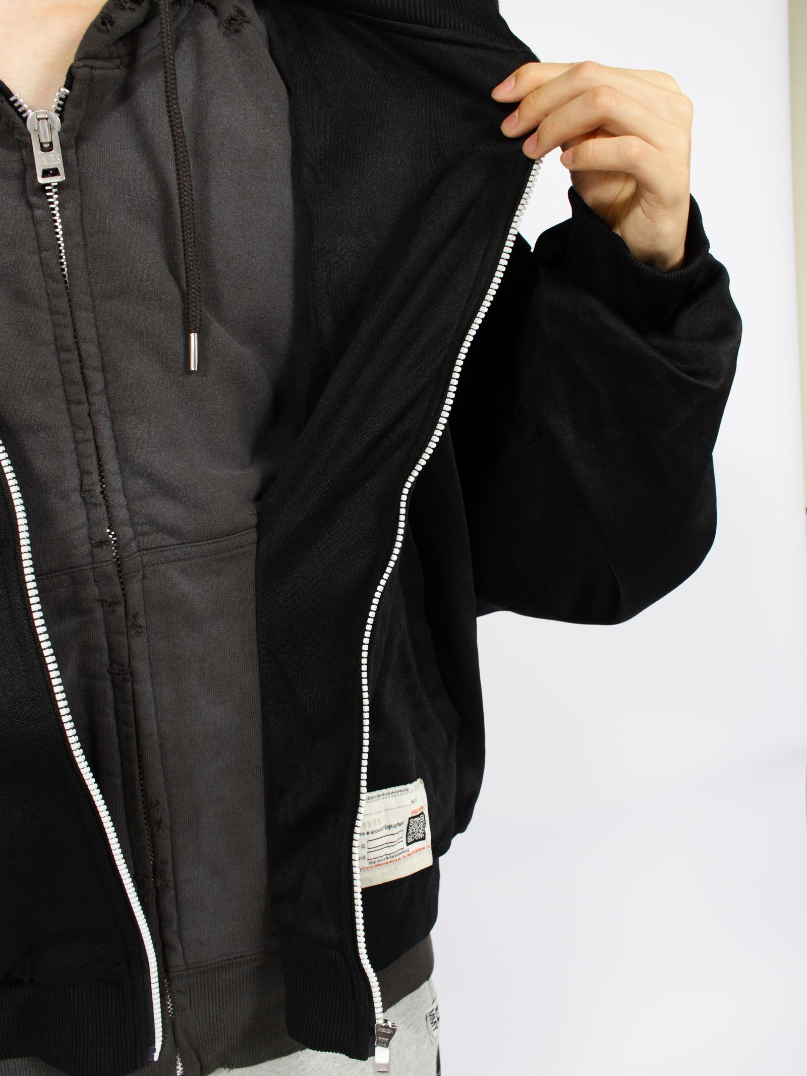 【26AW】 トラック ジャケット レイヤード スウェット パーカー / TRACK JACKET LAYERED / ブラック