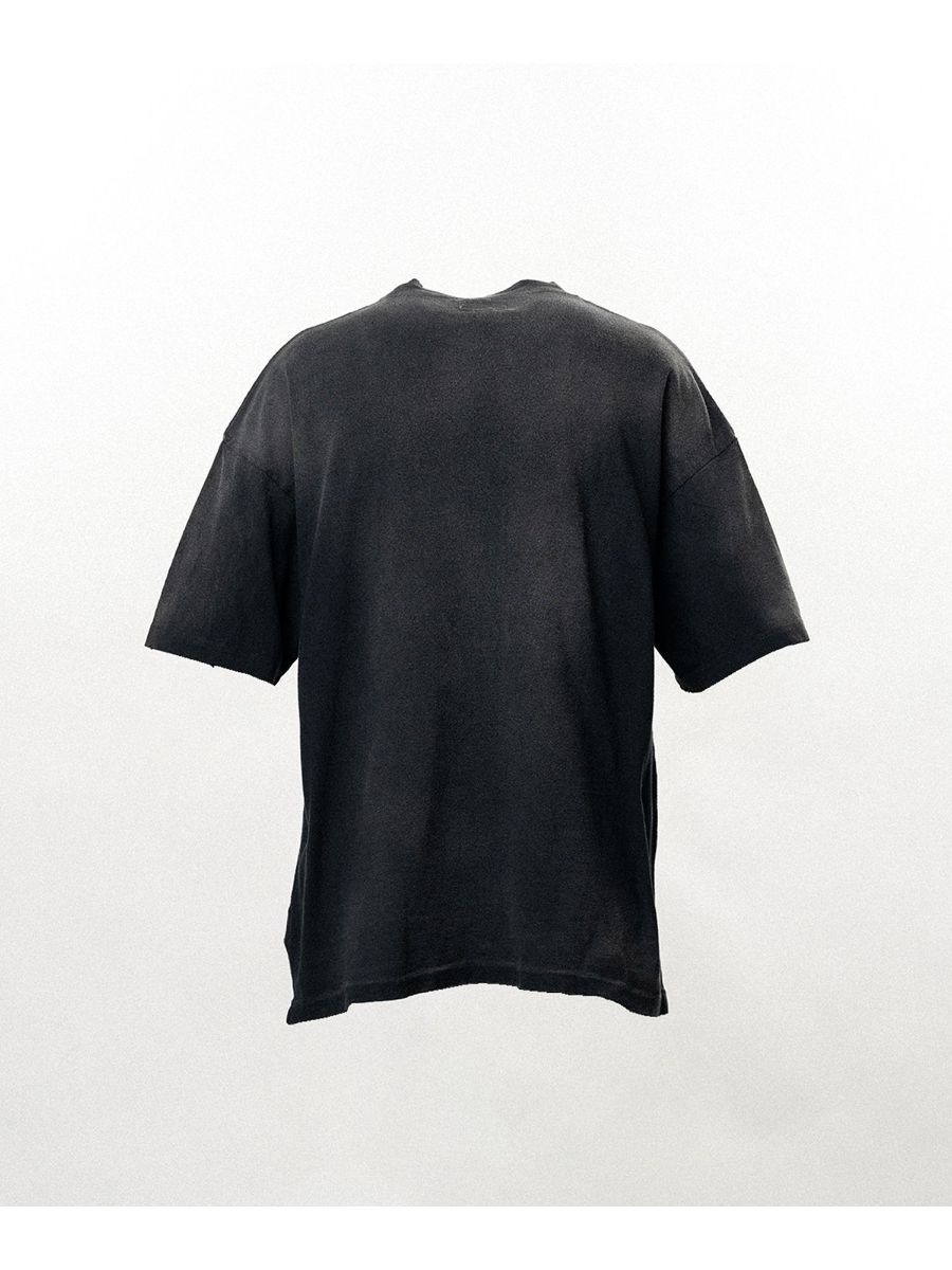 【26SS】"クレヨン フレーム" ディストレスド カミヤ Tシャツ / ”CRAYON FLAME" DISTRESSED TEE / ブラック