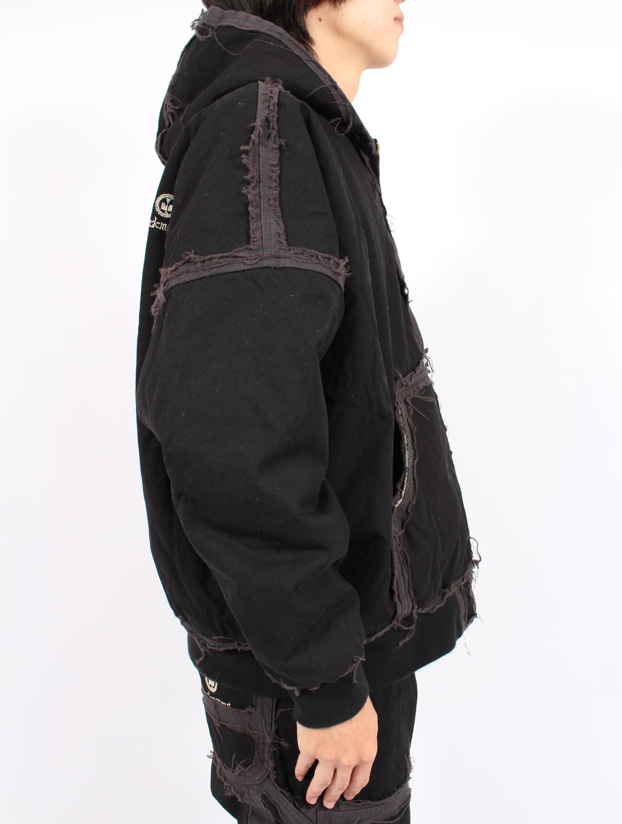 【25AW】ブラックミーンズ コラボレーション デコンストラクテッド ジップ パーカー / BLACKMEANS × KAMIYA DECONSTRUCTED ZIP PARKA / ブラック