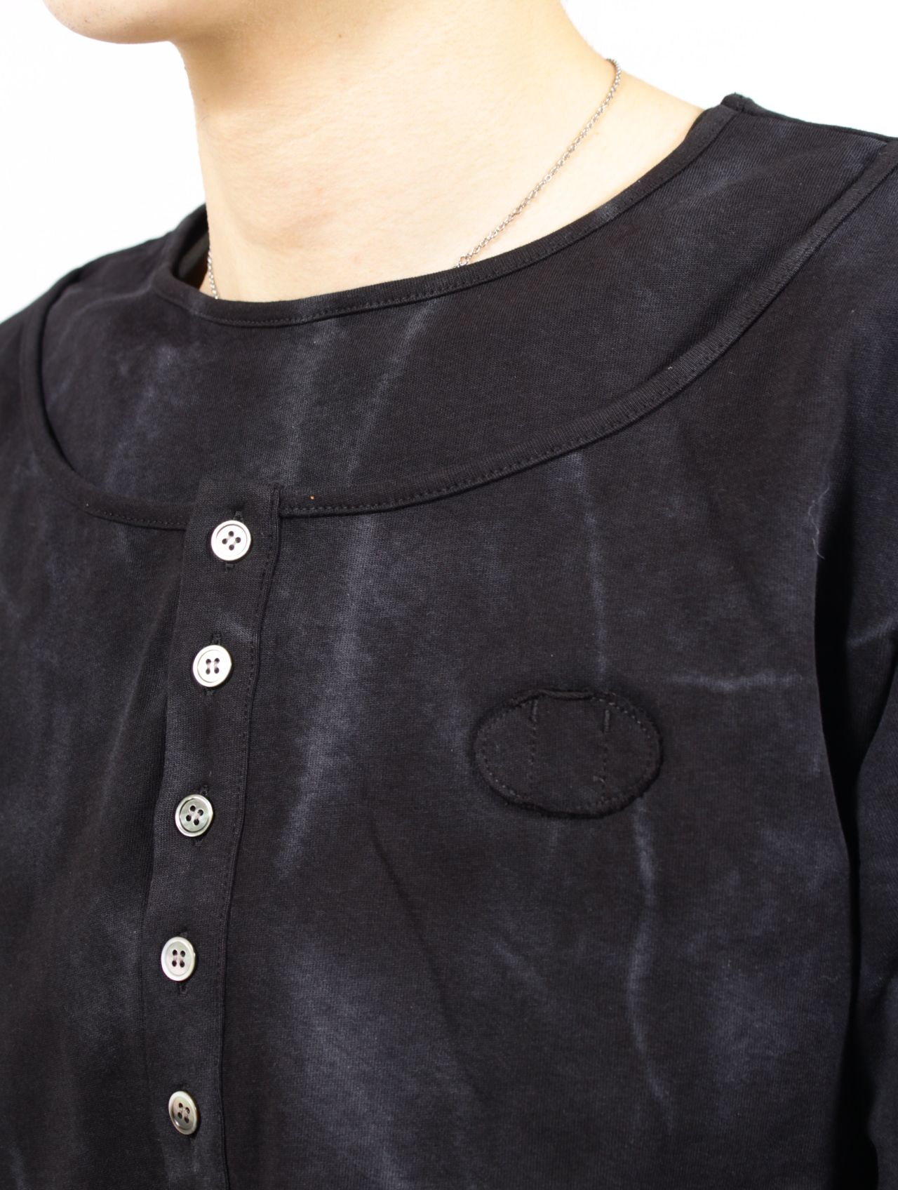 【26SS】 レイヤード ヘンリー ロング スリーブ カットソー / LAYERED HENLY LONG SLEEVES / ブラック