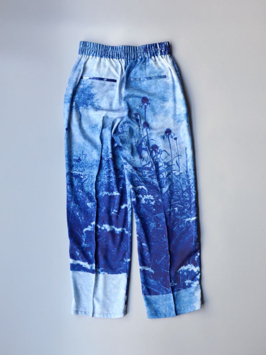 【26SS】ティム・バーバー フォトグラフ ピンタック トラウザーズ スラックス / Tim Barber Photograph Pin Tuck Trousers / ブルー