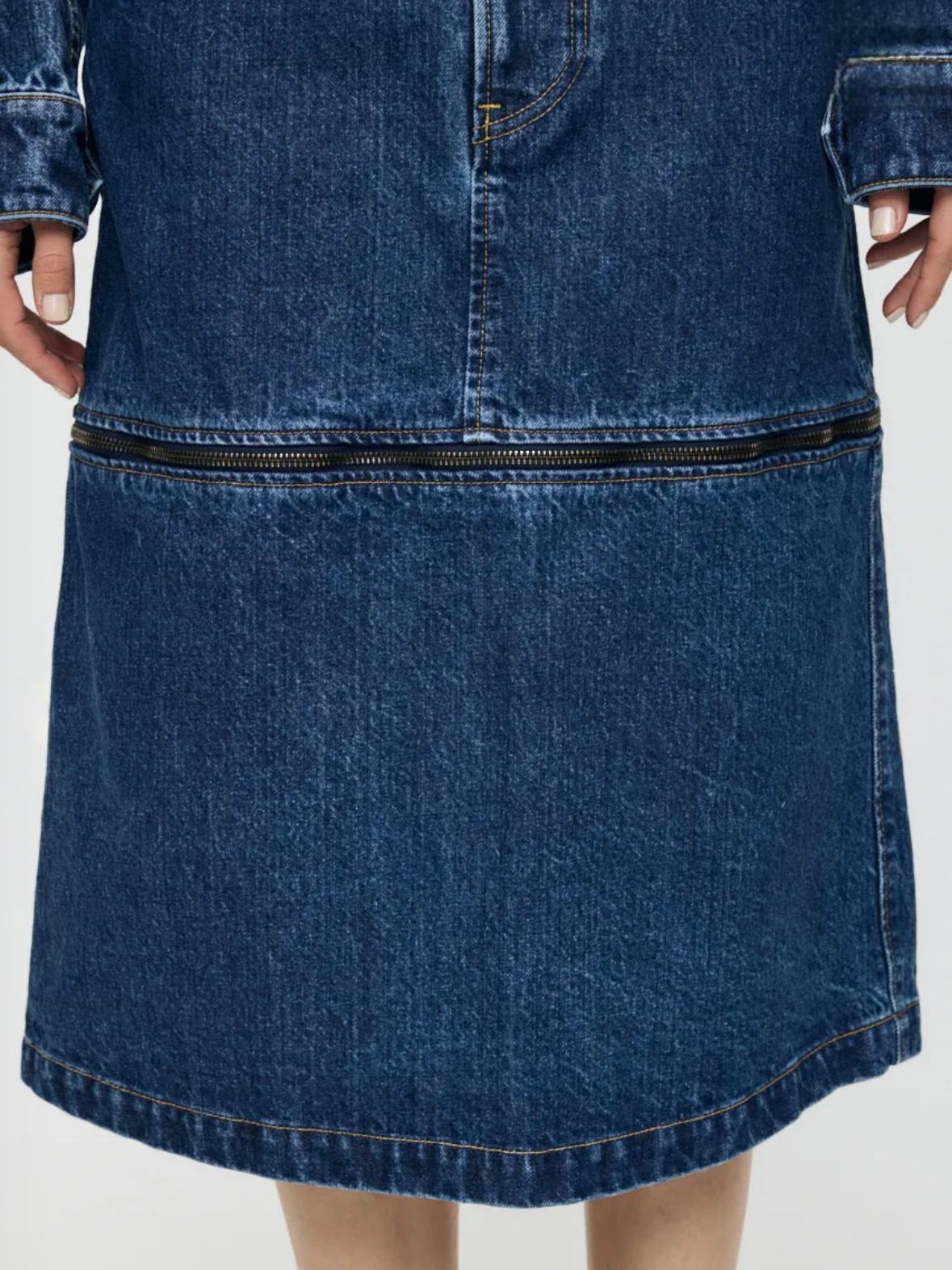 【26SS】ジップデザイン デニム スカート / VQ DENIM SKIRT / ブルー