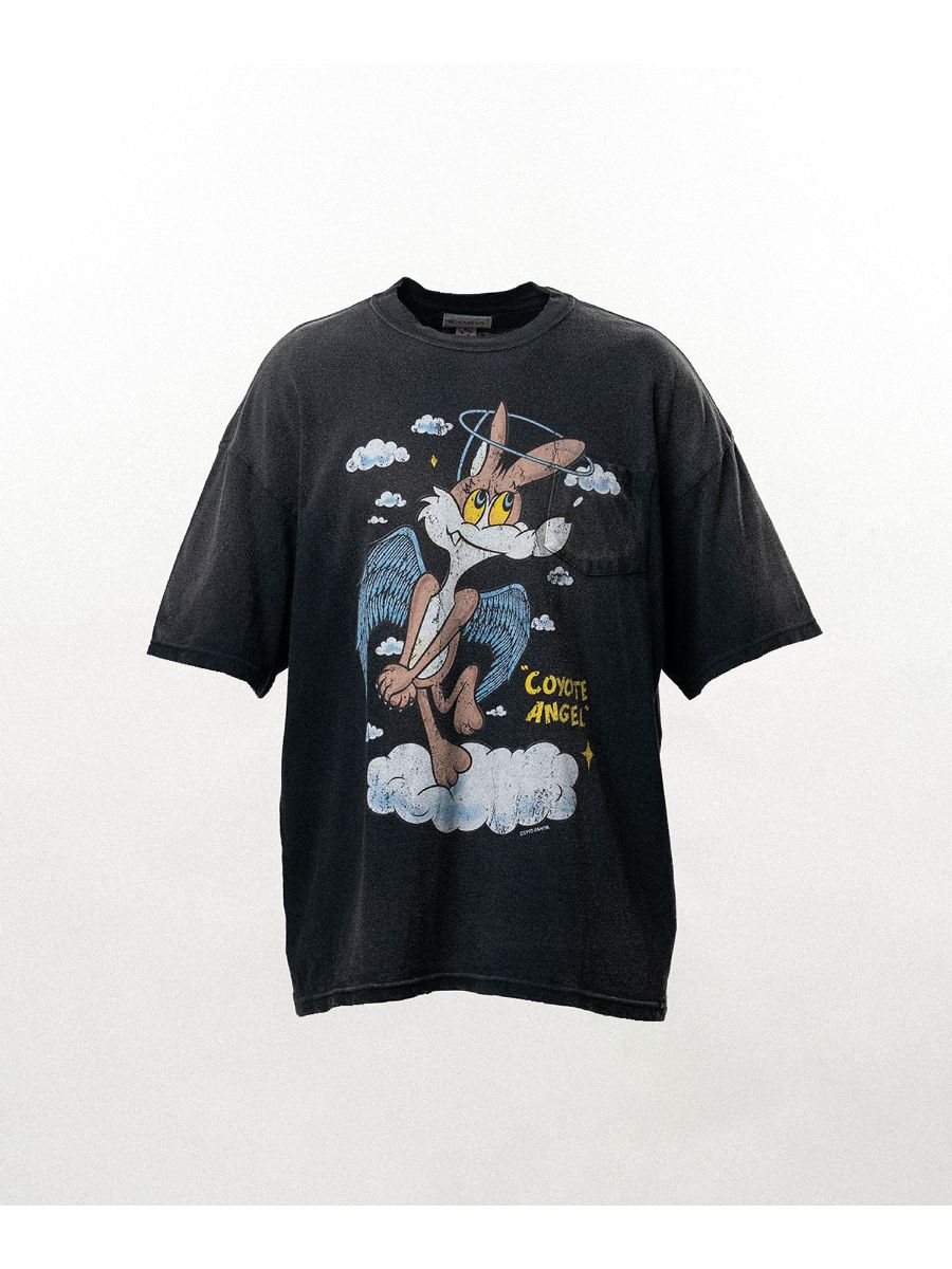 【26SS】”コヨーテ エンジェル”  ポケット Tシャツ / "COYOTE ANGEL" POCKET TEE / ブラック