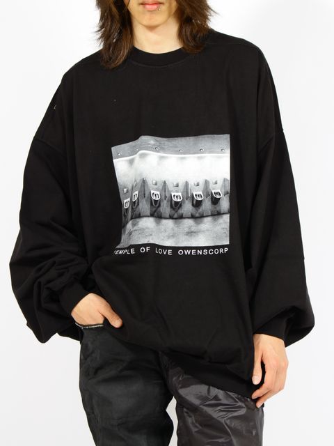 【26SS】ハン クルーネック 長袖 Tシャツ / HUN CREWNECK / ブラック×ミルク