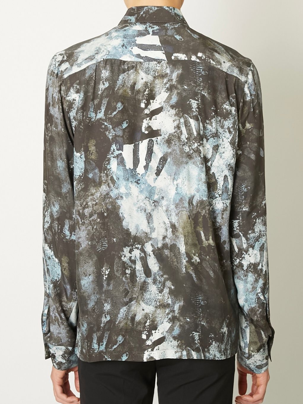 【26AW】ハンド モチーフ シルク シャツ 長袖 / HAND MOTIF SILK SHIRT / ブラック